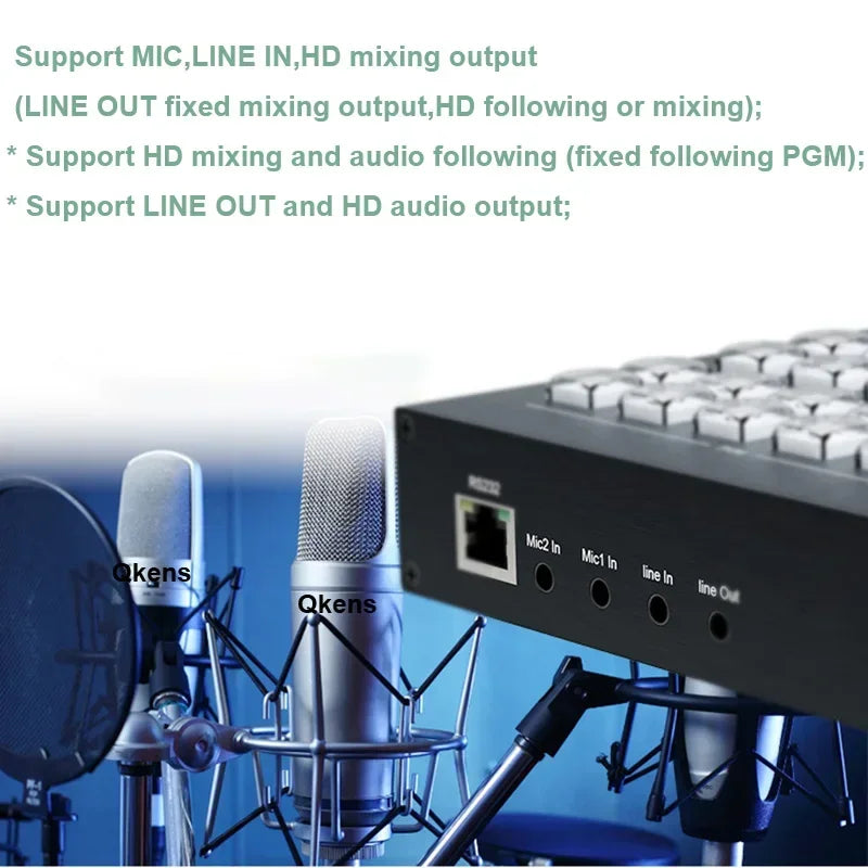 Multi Camera 4 Channel HDMI Video Mixer Switcher Video Capture 1080p60 Live Streaming PGM Seamless Switch Output 6 Pictures PVW