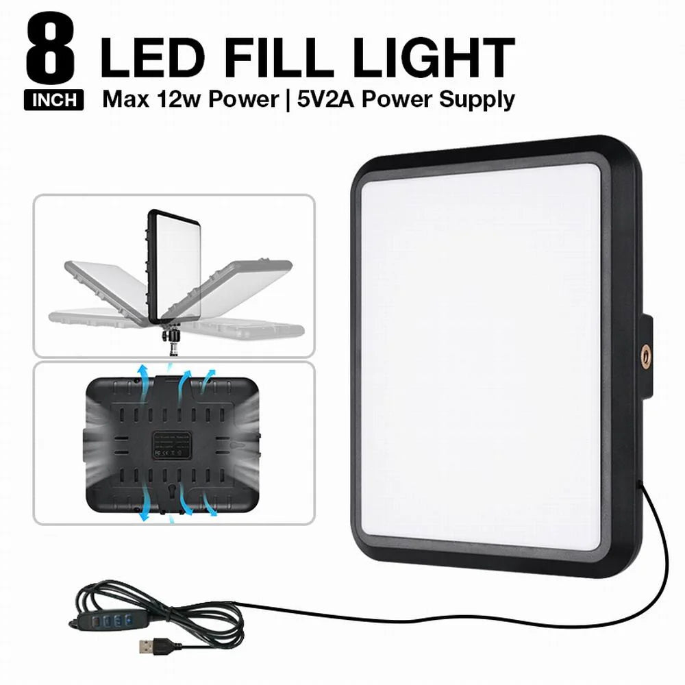 High Power 352 Led Video Light 2800K-7000K Panel Light Studio Fill Lamp Photography Lighting Photo w Light Stand for Live Stream