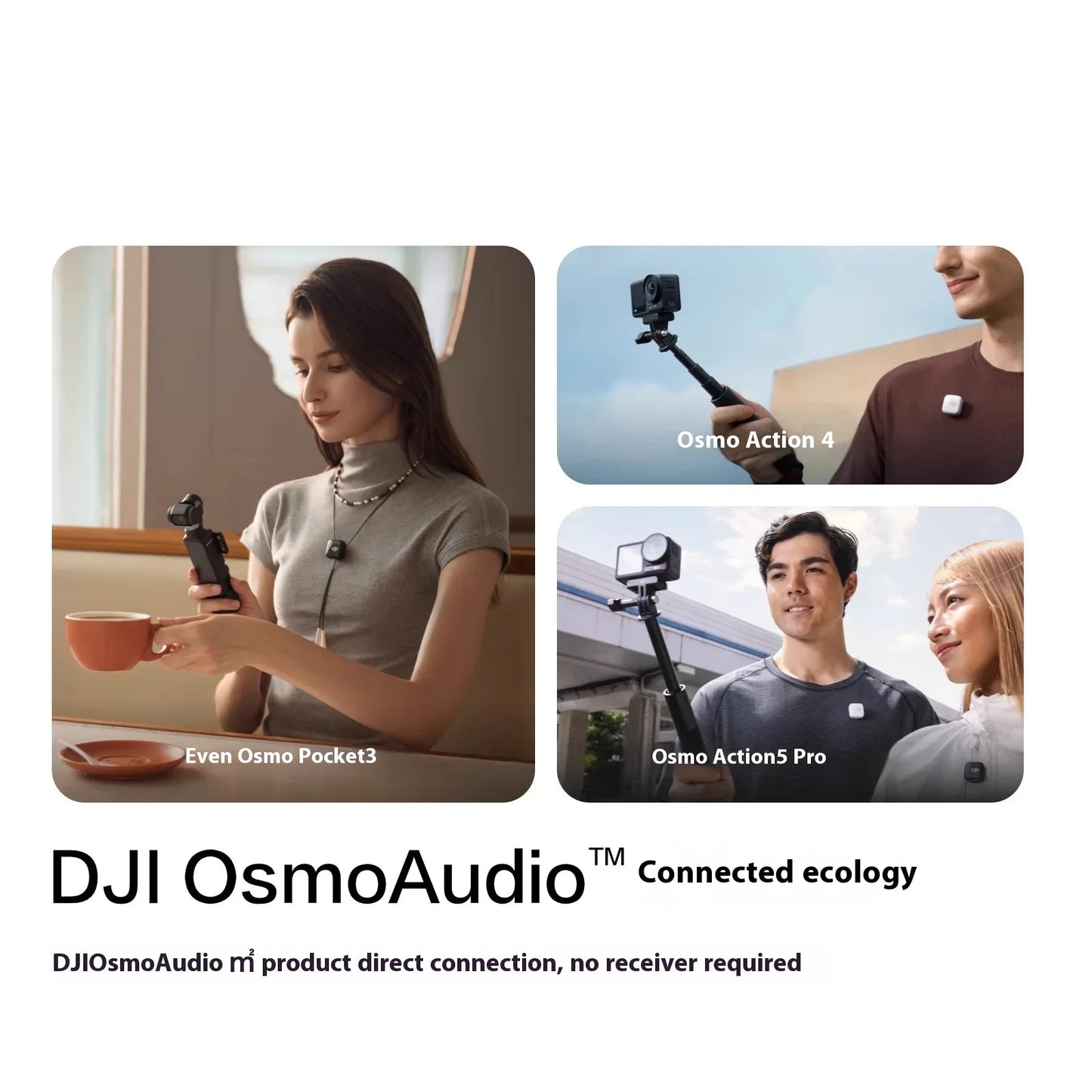 DJI Mic Mini (2TX + 1RX con Estuche de Carga) – 48h de Operación + Cancelación de Ruido Activa