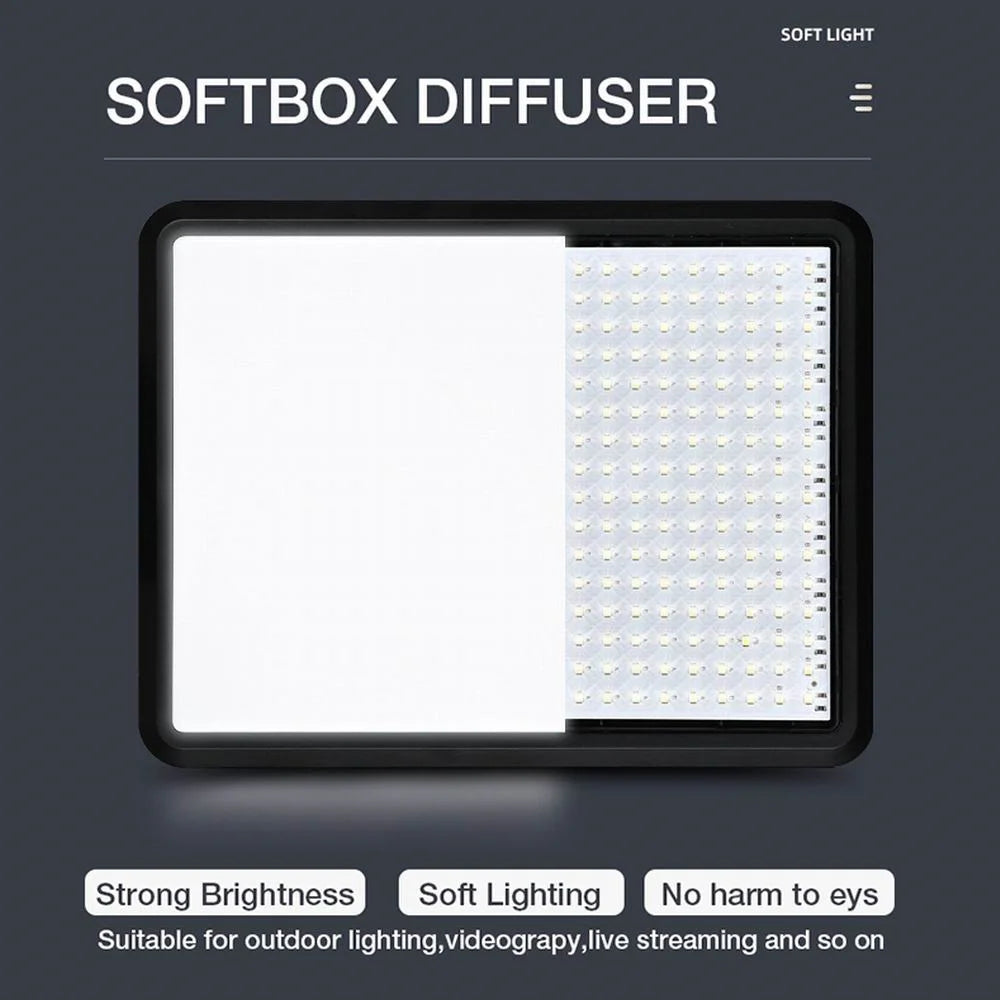 High Power 352 Led Video Light 2800K-7000K Panel Light Studio Fill Lamp Photography Lighting Photo w Light Stand for Live Stream