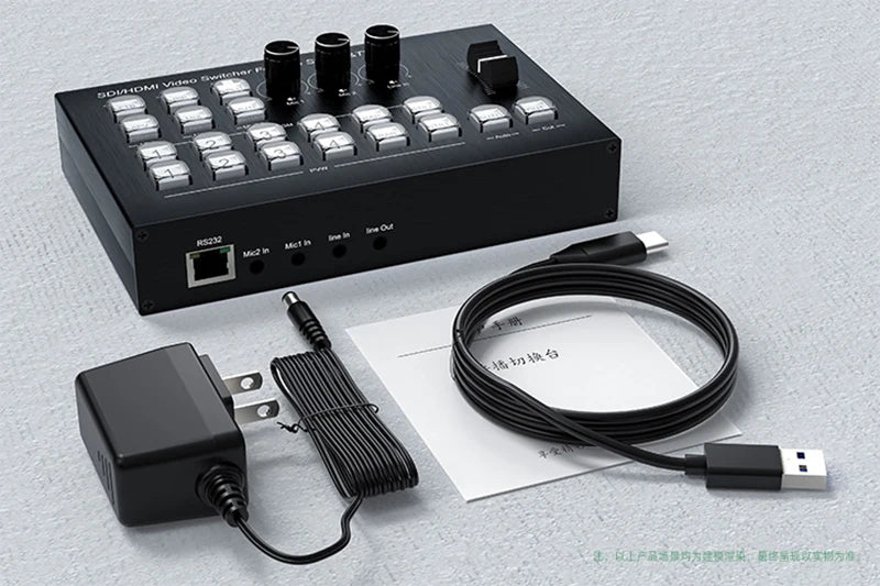 Multi Camera 4 Channel HDMI Video Mixer Switcher Video Capture 1080p60 Live Streaming PGM Seamless Switch Output 6 Pictures PVW