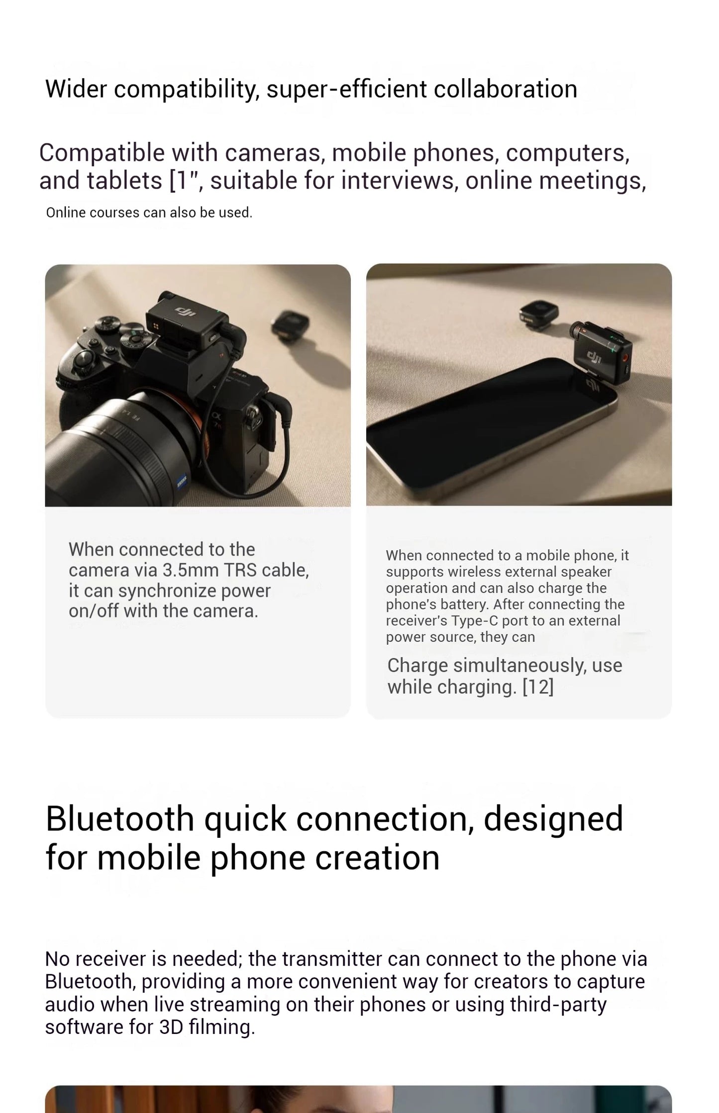 DJI Mic Mini (2TX + 1RX con Estuche de Carga) – 48h de Operación + Cancelación de Ruido Activa