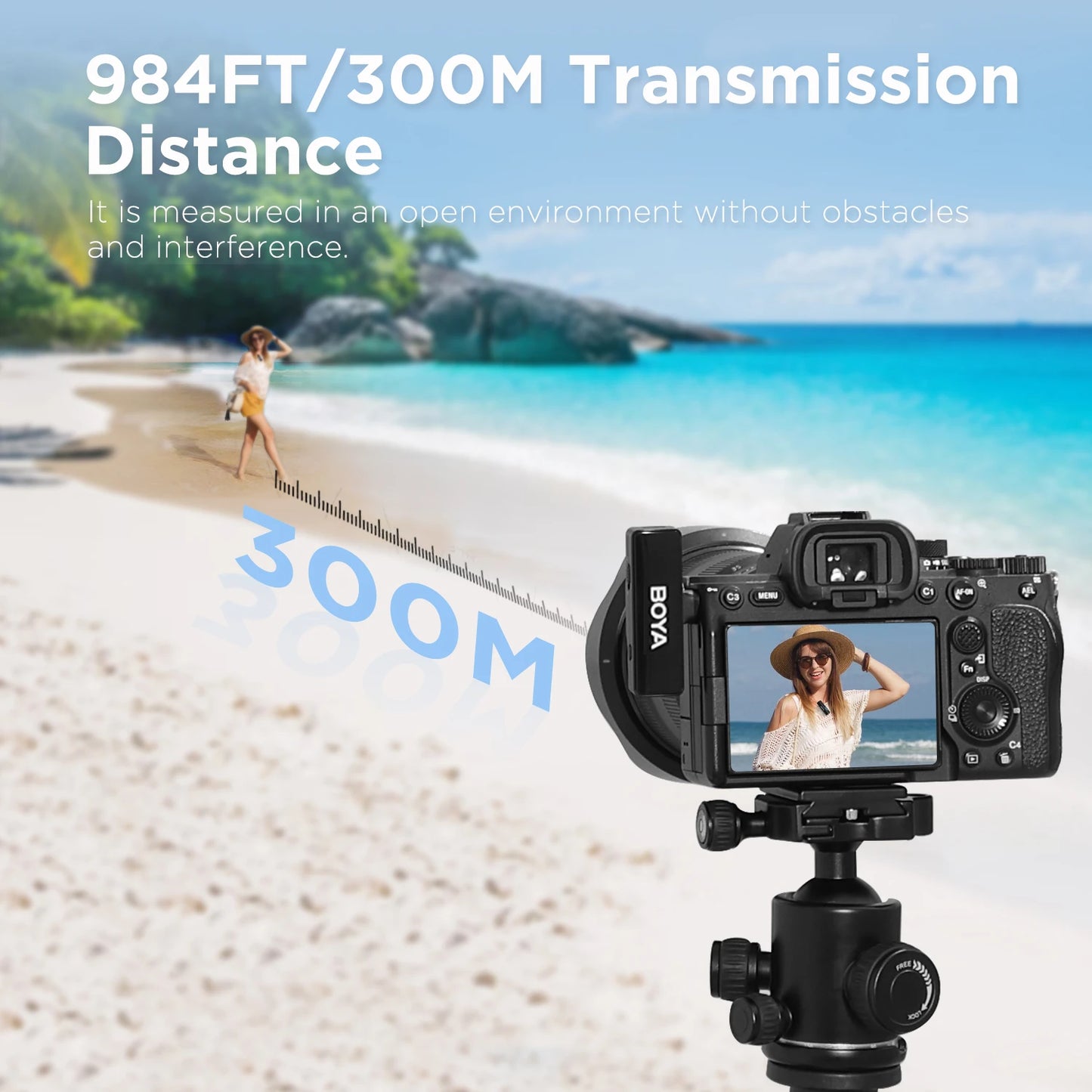BOYA BOYALINK 2 – Micrófono Lavalier Inalámbrico (300m, 24bit, con Estuche de Carga) para iPhone, Android y Cámaras DSLR