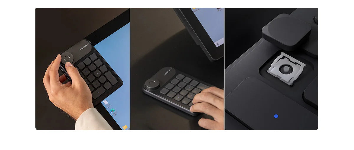 Huion Keydial K20 | Teclado Mini Inalámbrico con 18 Teclas Personalizables y Dial para Tabletas Gráficas, PC y Móviles