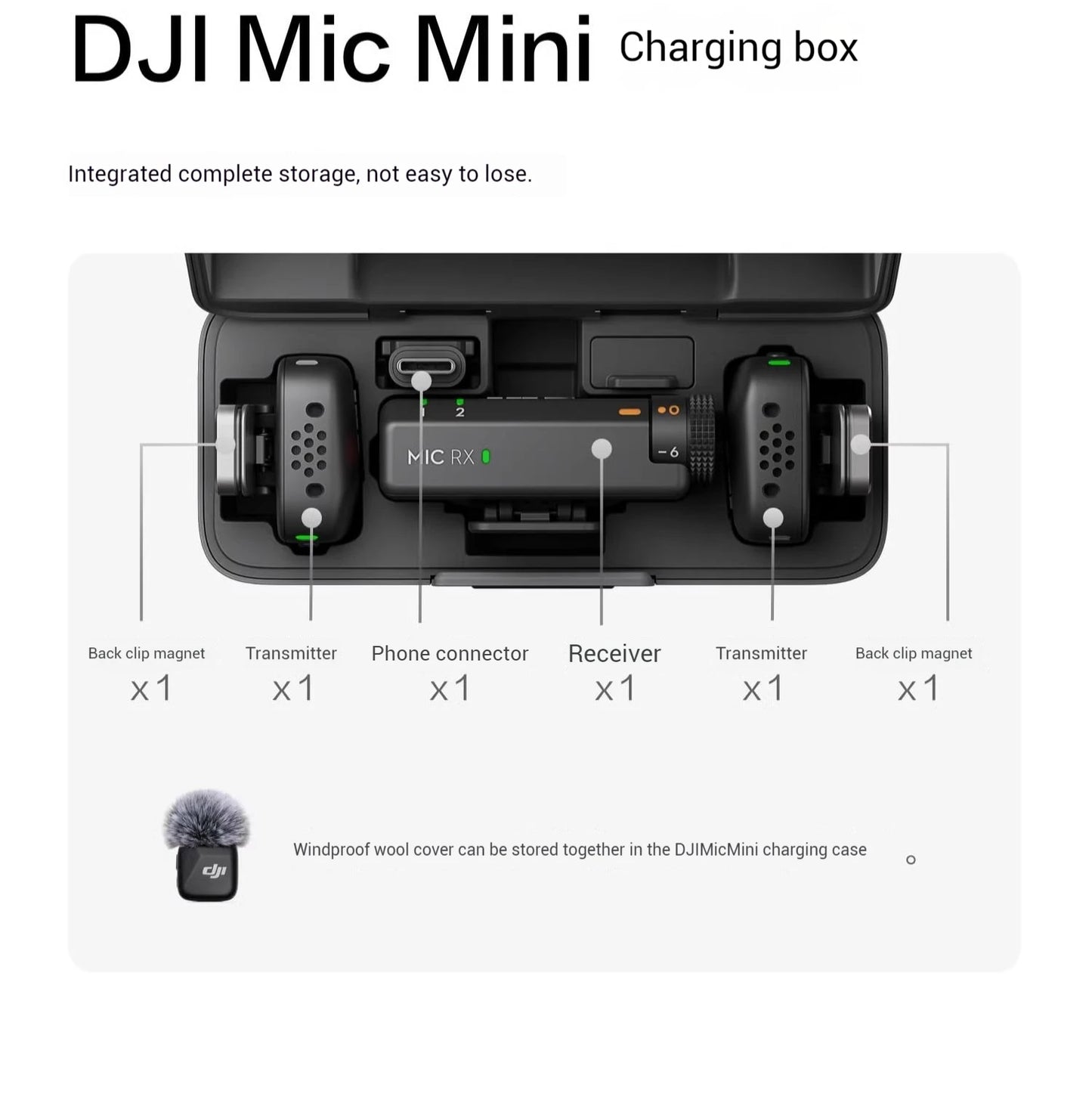 DJI Mic Mini (2TX + 1RX con Estuche de Carga) – 48h de Operación + Cancelación de Ruido Activa
