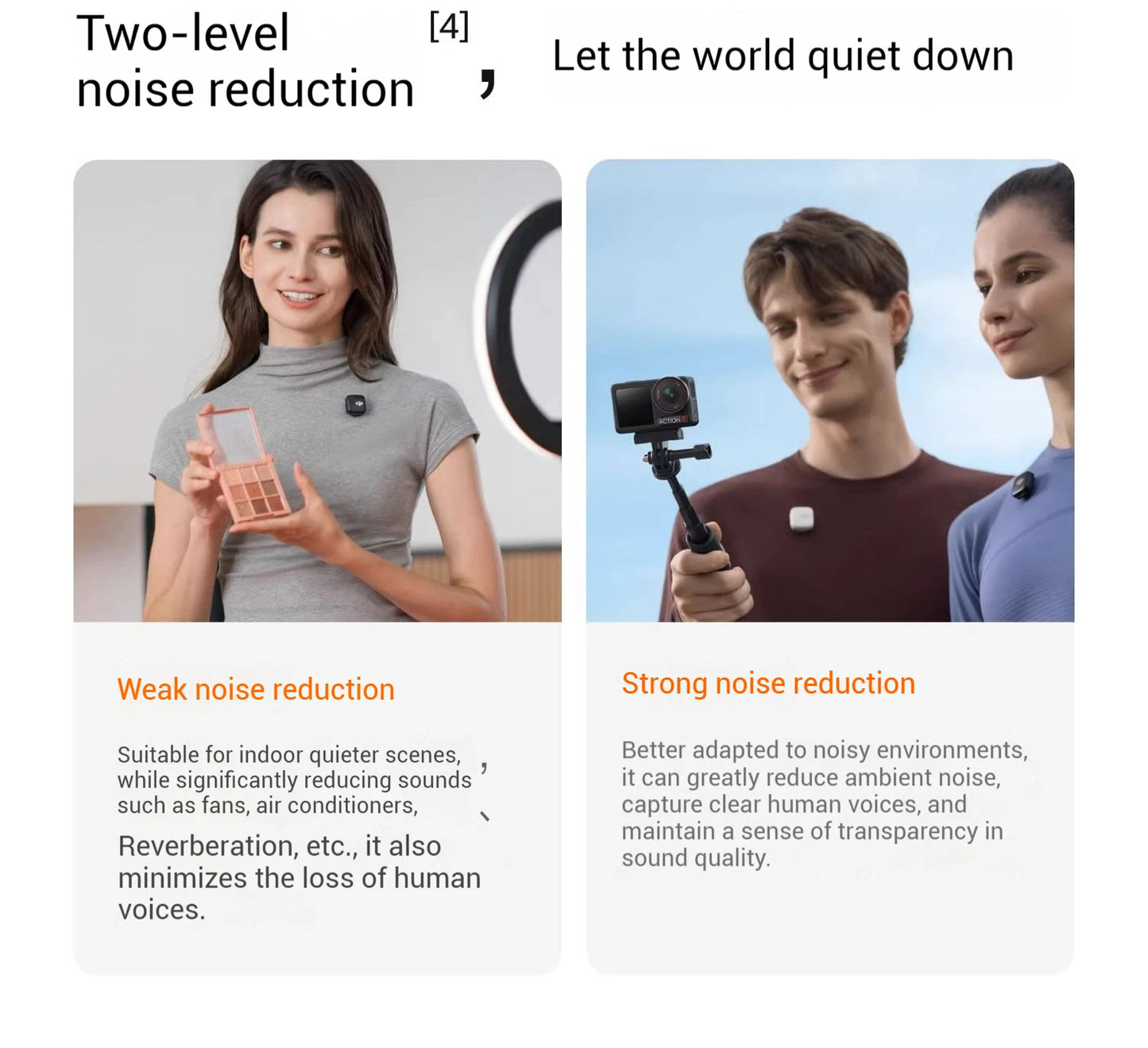 DJI Mic Mini (2TX + 1RX con Estuche de Carga) – 48h de Operación + Cancelación de Ruido Activa