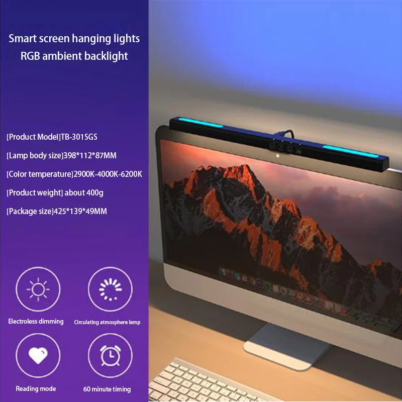 Xiaomi Mijia USB Screen Hanging Lights Stepless Dimming Curved Screen Monitor Light Bar RGB Background Atmosphere Desk Lamp NEW
