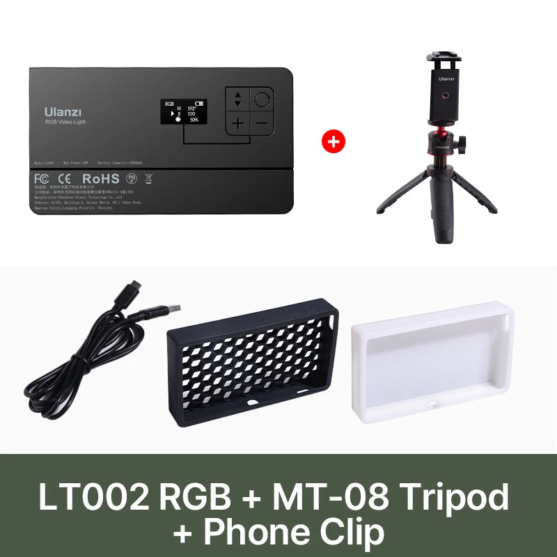 Ulanzi LT002 7 inch Pocket Fill Light RGB Full Color LED Panel Light CRI 95+ Photography Camera Light Creative Scene
