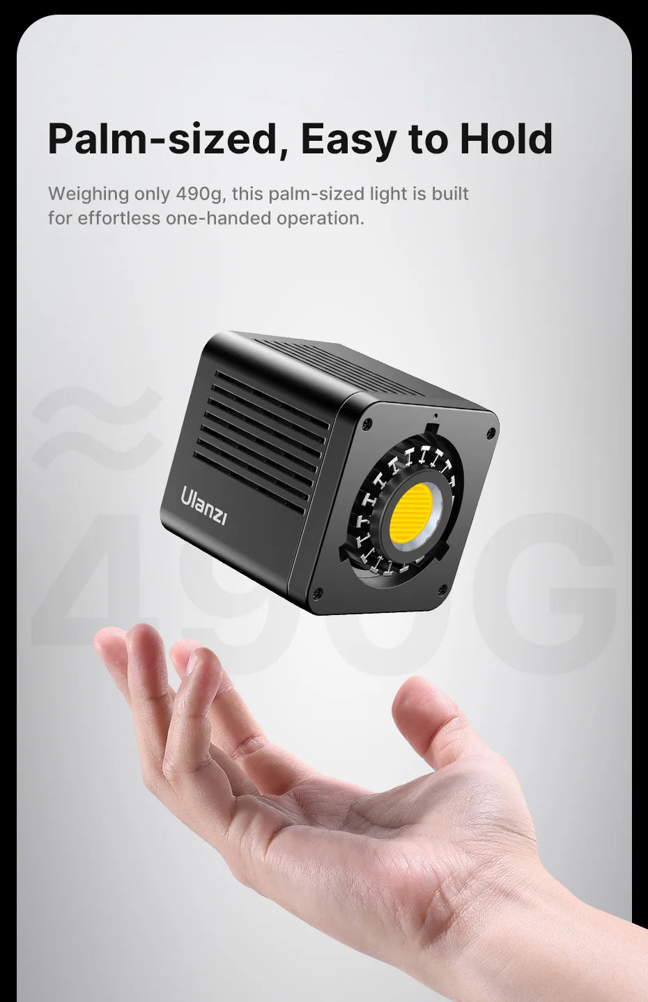 Ulanzi L023 40W Pro Video Light Mini Bowens Mount COB Light Bi-color 2500-6500K 3400mAh Video Light for Photography