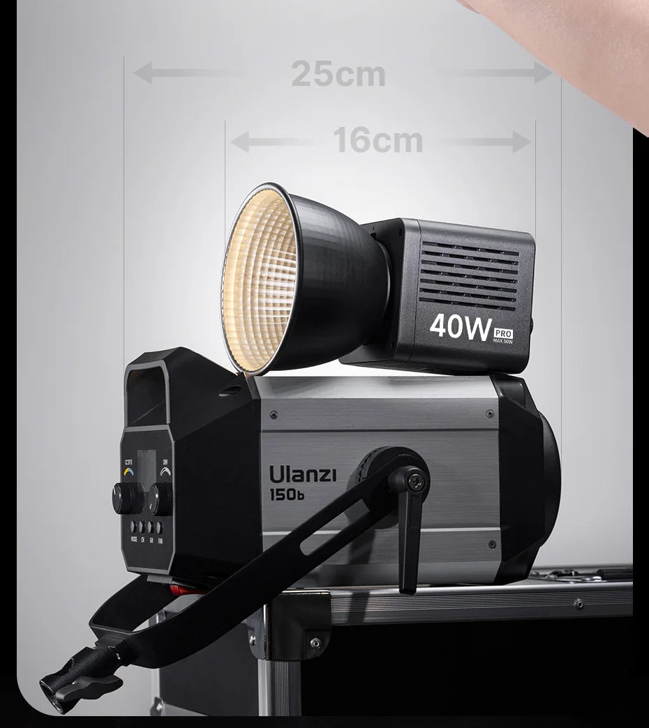Ulanzi L023 40W Pro Video Light Mini Bowens Mount COB Light Bi-color 2500-6500K 3400mAh Video Light for Photography