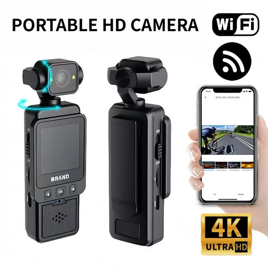 DV01 Ultra HD Portable Camera Built-in Flash Front 1.6-inch LCD Rear Screens Video 180° Screen Rotation Waterproof Recorder