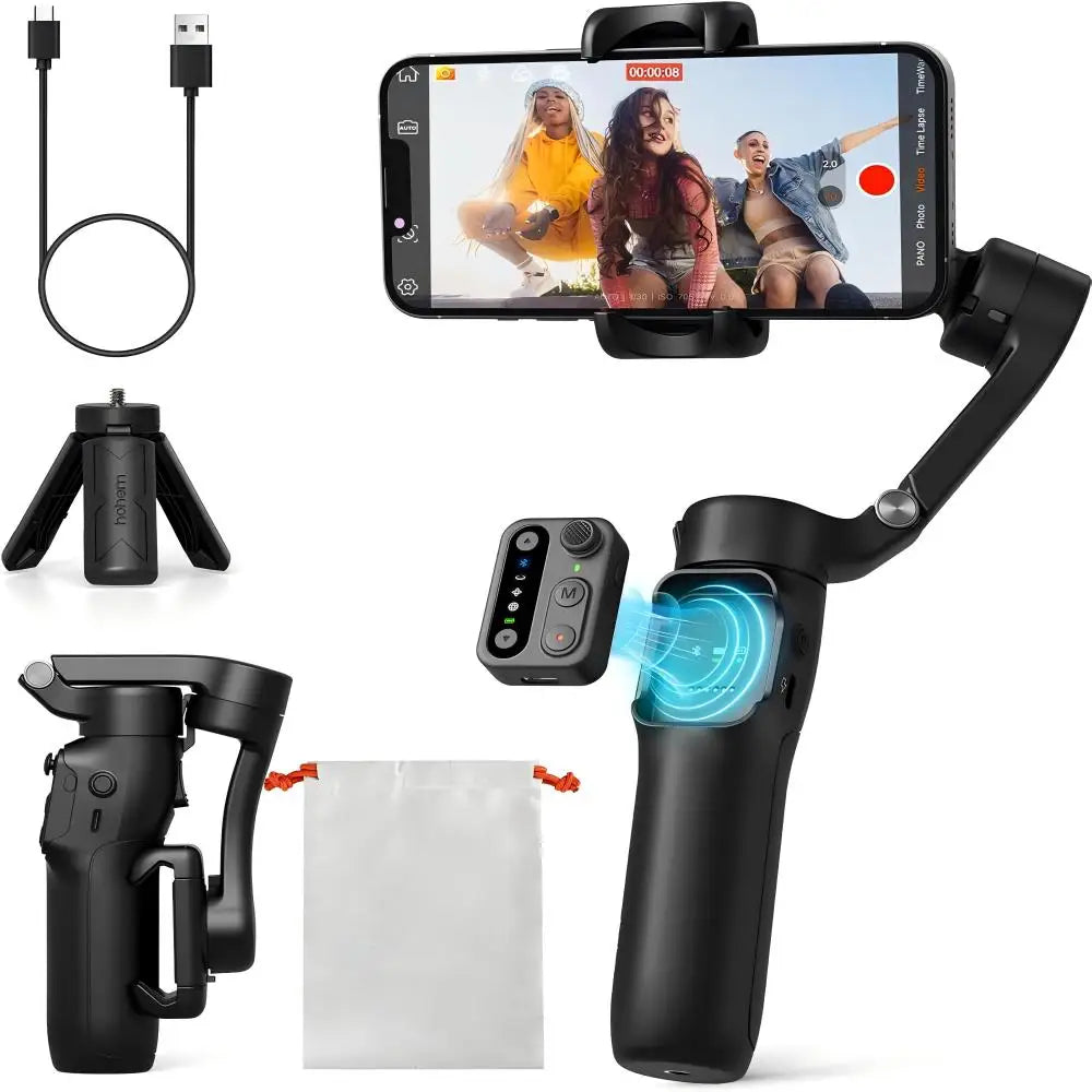 Hohem iSteady X3 SE 3-Axi Gimbal Stabilizer with Remote Control and Foldable Phone Stabilizer for iPhone/Samsung/Xiaomi/HuaWeii