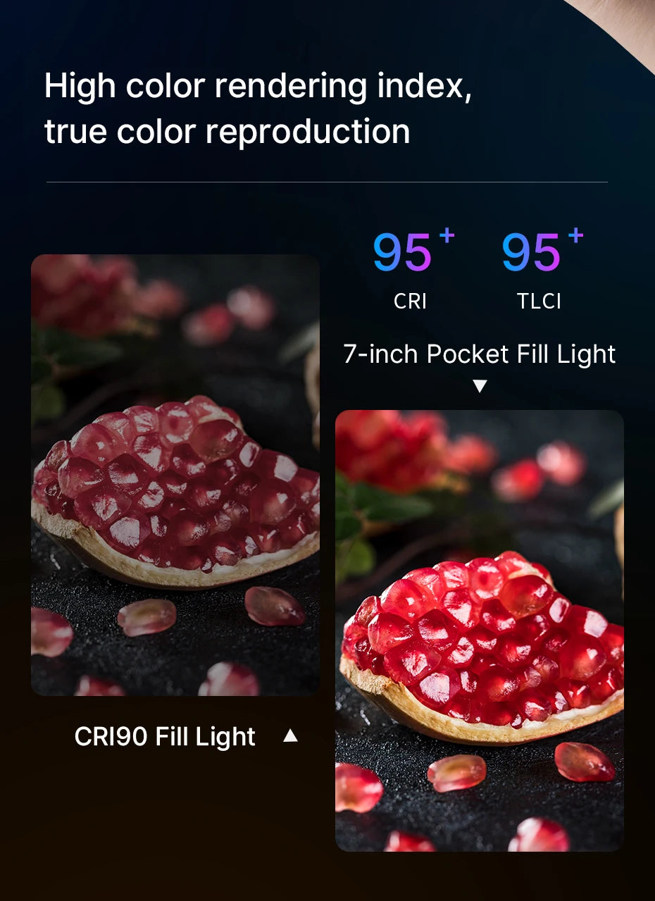 Ulanzi LT002 7 inch Pocket Fill Light RGB Full Color LED Panel Light CRI 95+ Photography Camera Light Creative Scene