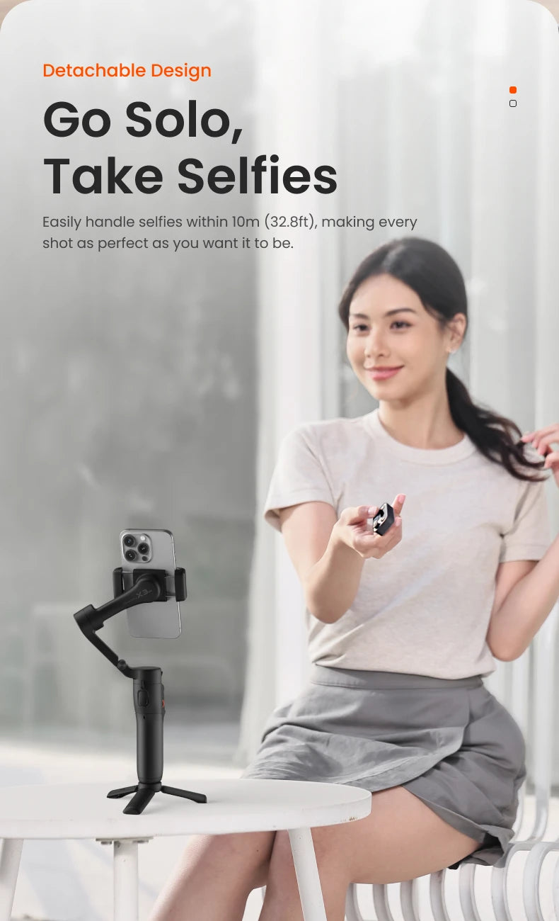 Hohem iSteady X3 SE 3-Axi Gimbal Stabilizer with Remote Control and Foldable Phone Stabilizer for iPhone/Samsung/Xiaomi/HuaWeii