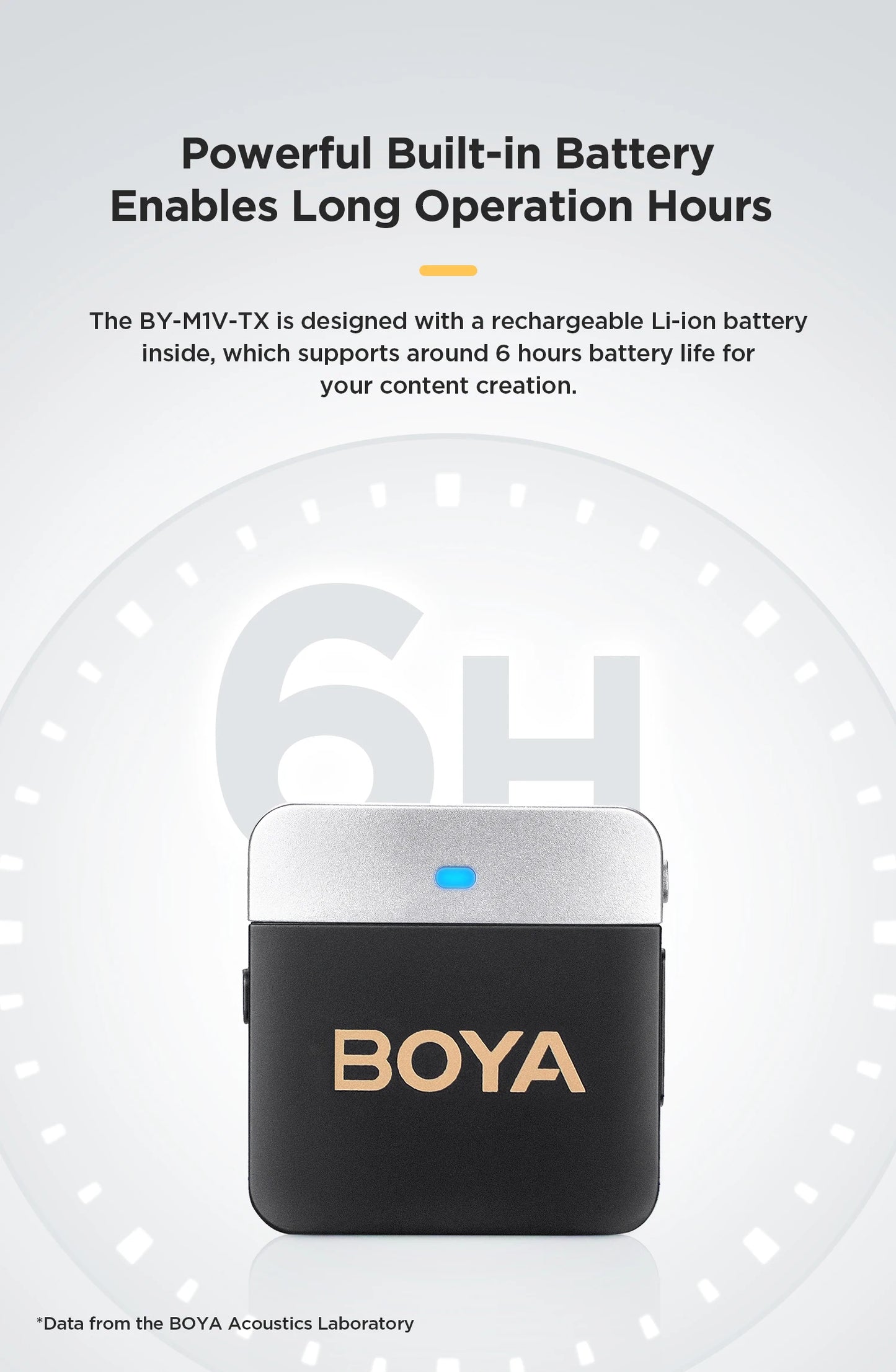 BOYA BY-M1V – Micrófono Lavalier Inalámbrico para iPhone, Android, PC y Cámaras (60m + Cancelación de Ruido)