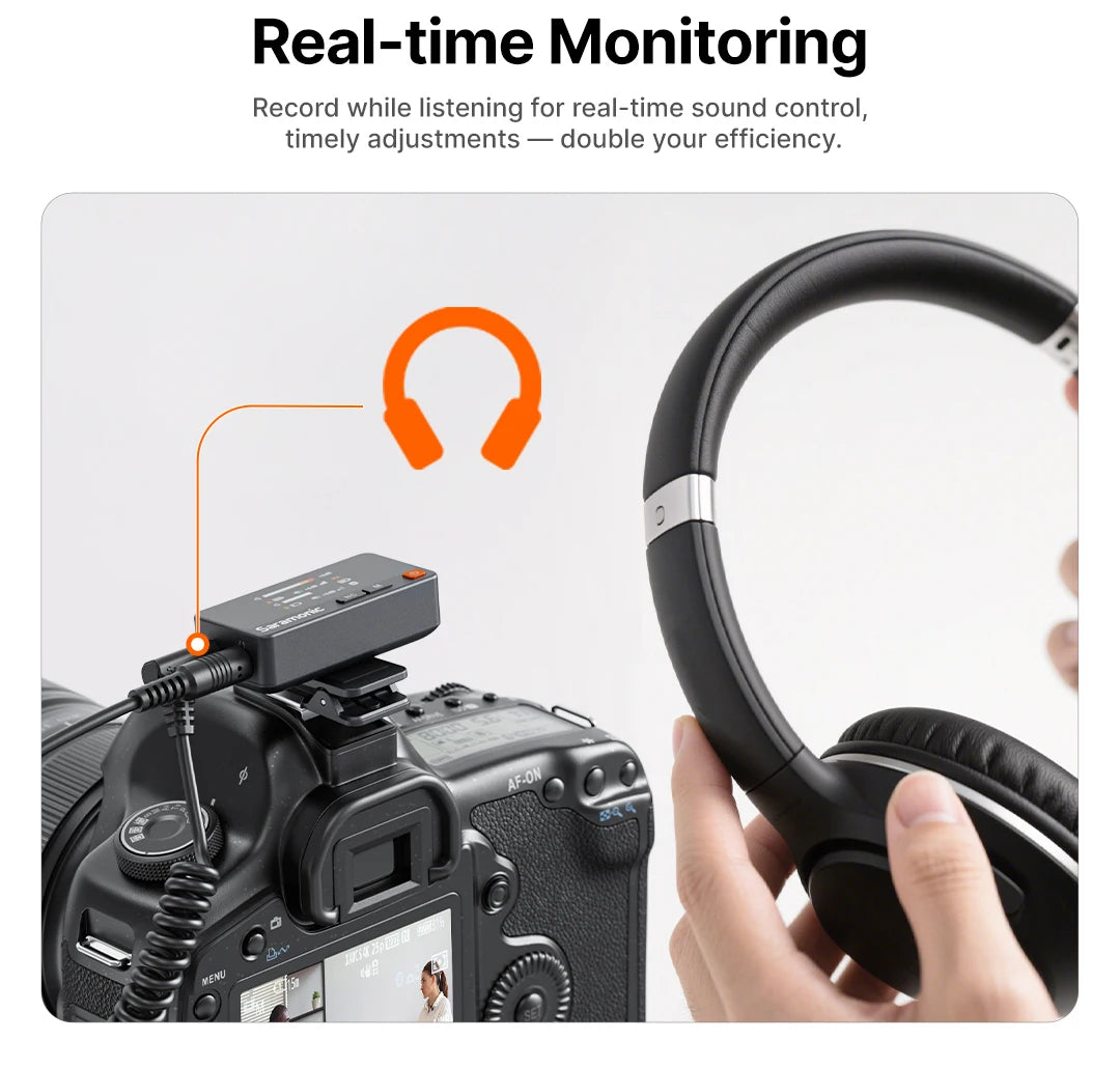 Saramonic Air – Micrófono Lavalier Inalámbrico con Cancelación de Ruido (300m, 24bit) para iPhone 15/16, Android y Cámaras