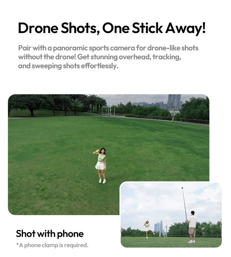 Ulanzi VL02 2.7M Selfie Stick Tripod Smartphone Retractable Invisible Selfie Stick For Gopro Hero 12 11 10 Insta360 X4 X3 X2 DJI