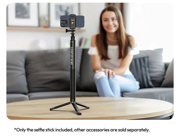 Ulanzi VL02 2.7M Selfie Stick Tripod Smartphone Retractable Invisible Selfie Stick For Gopro Hero 12 11 10 Insta360 X4 X3 X2 DJI