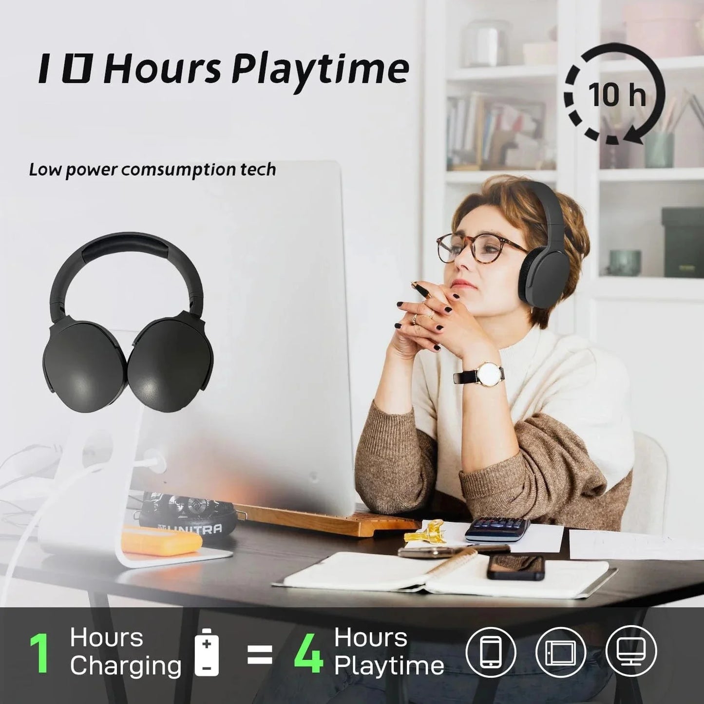 Sony Wireless Bluetooth 5.3 | Audífonos Plegables con Sonido Hi-Fi y Micrófono Integrado