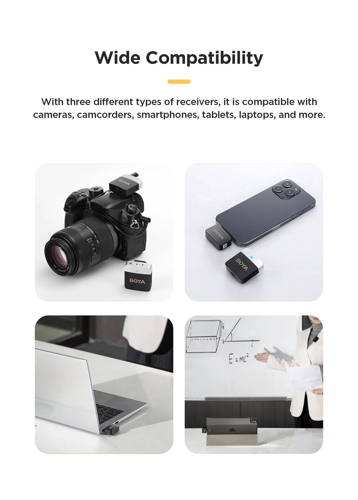 BOYA BY-M1V – Micrófono Lavalier Inalámbrico para iPhone, Android, PC y Cámaras (60m + Cancelación de Ruido)