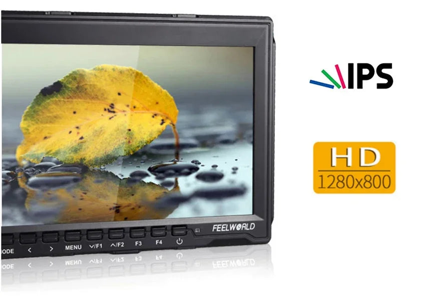 Feelworld FW759 7 Inch IPS 1280x800 Camera Field DSLR Video Monitor with Peaking Focus HD 7" LCD Monitor for BMPCC Canon Sony