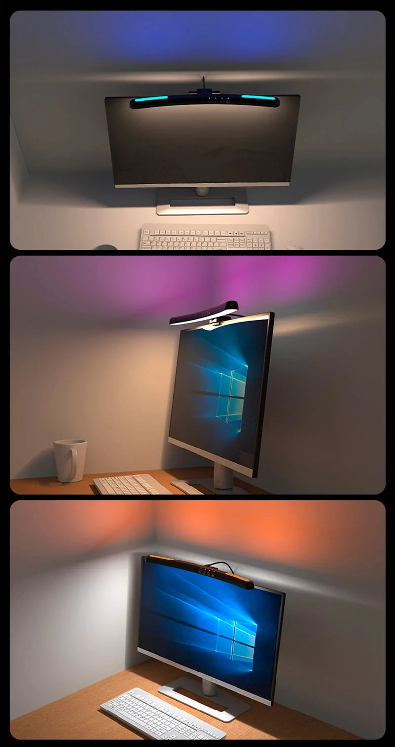 Xiaomi Mijia USB Screen Hanging Lights Stepless Dimming Curved Screen Monitor Light Bar RGB Background Atmosphere Desk Lamp NEW