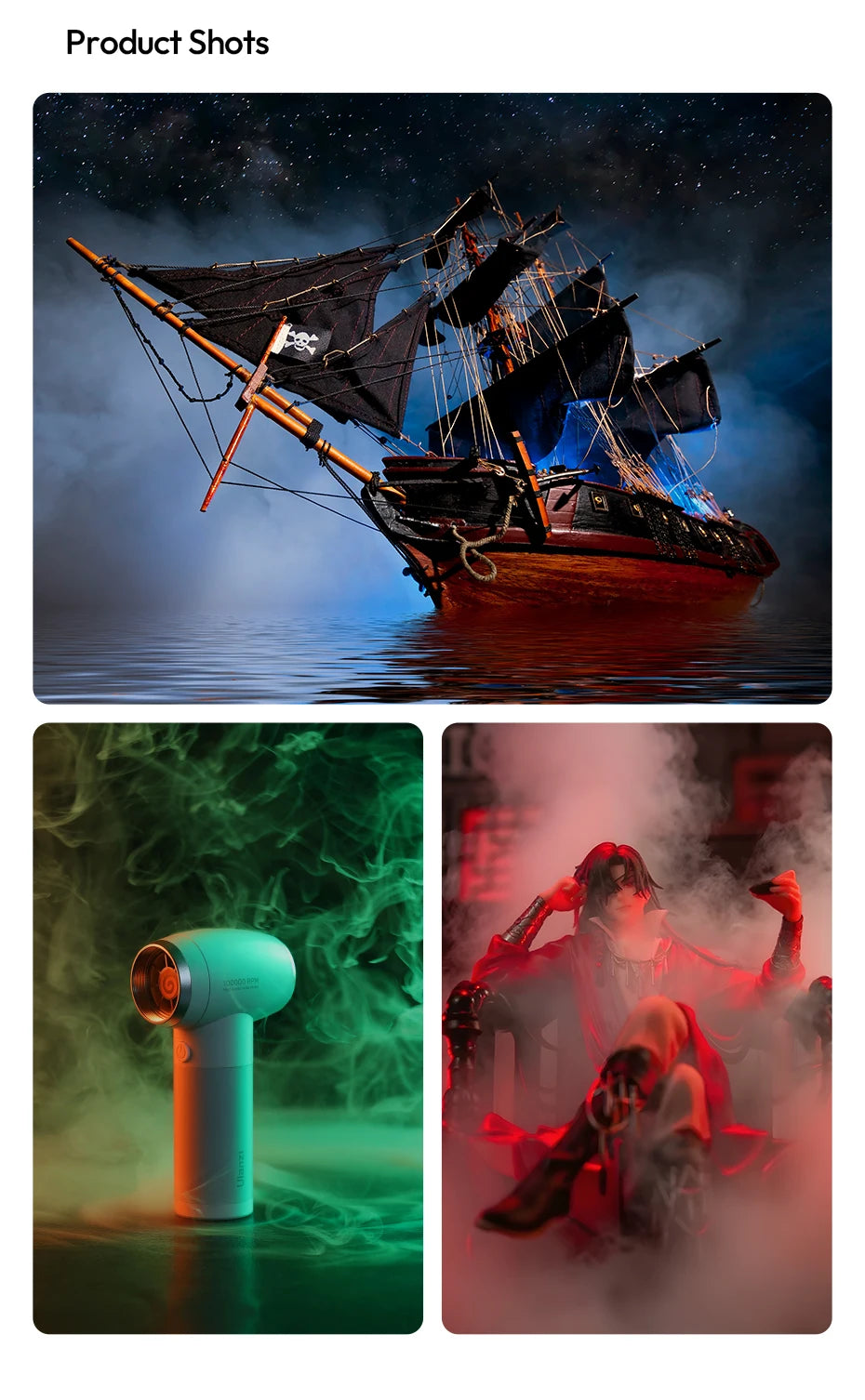 Ulanzi FM02 Electric Fog Machine FILMOG X 3 Modes Mist Dense Fog Dry Ice with Type-C Charging Portraits Shots Food Photography