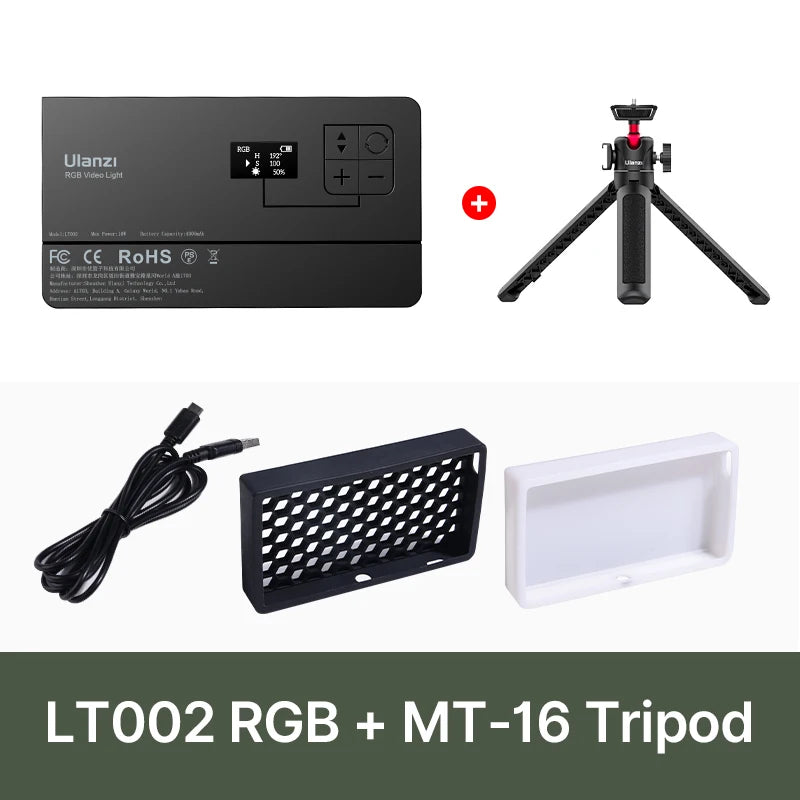 Ulanzi LT002 7 inch Pocket Fill Light RGB Full Color LED Panel Light CRI 95+ Photography Camera Light Creative Scene