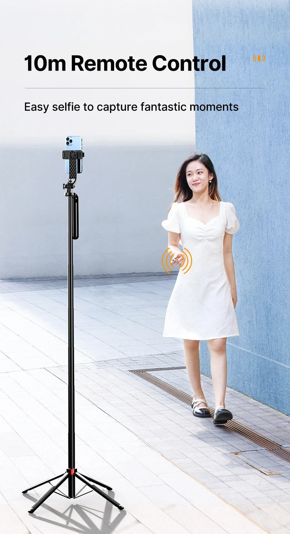Ulanzi MA09 Smartphone Tripod Bluetooth Selfie Stick Desktop Tripod  for iPhone 12 13 14 GoPro Card Camera Live Streaming Video
