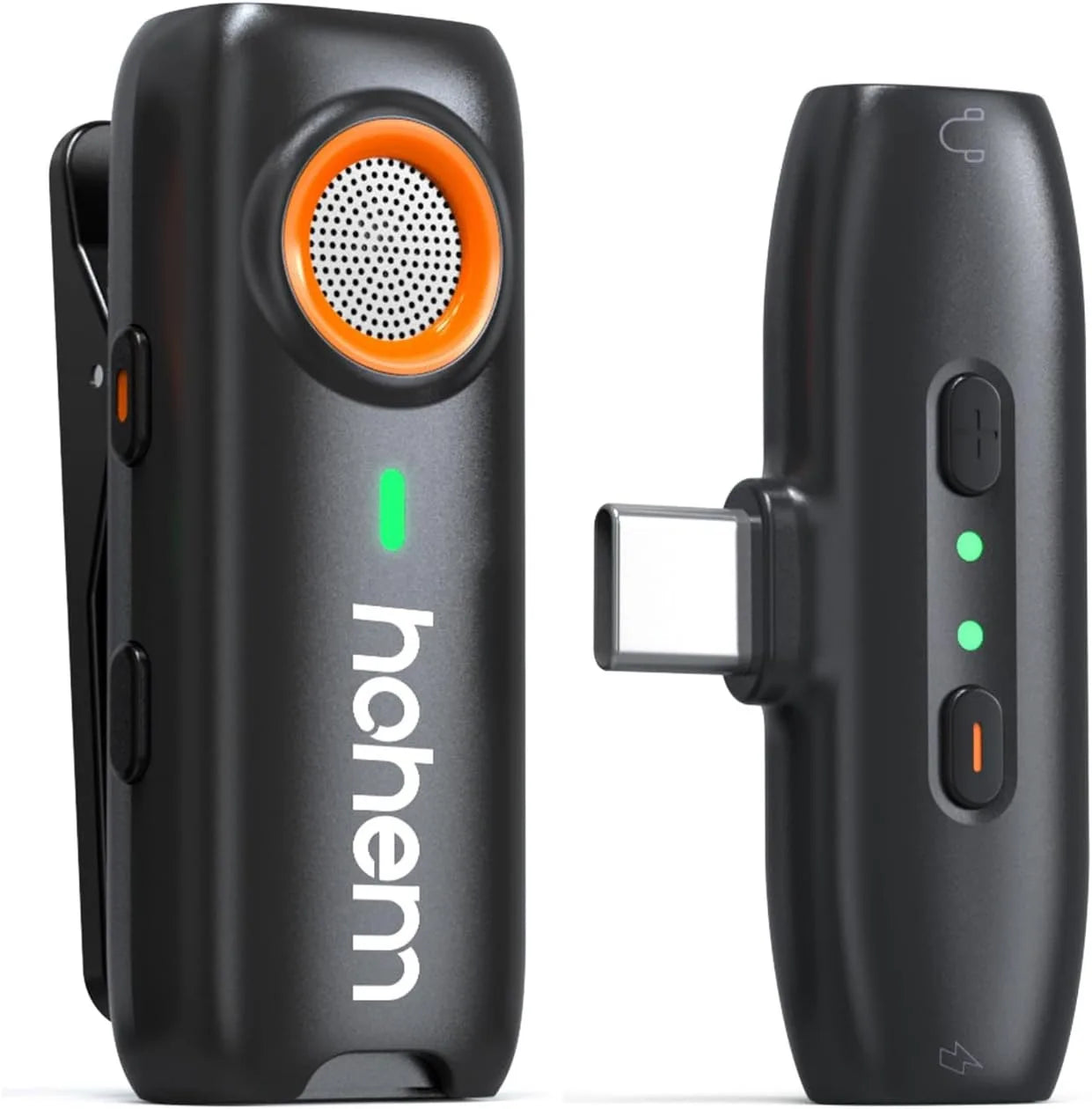 Hohem MIC-01 Wireless Lavalier Lapel Microphone for iPhone Android SmartPhone PC Computer USB-C Devices Youtube Recording Stream