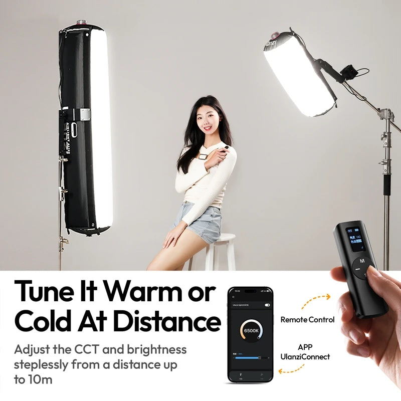 Ulanzi AL60 Inflatable LED Light 2700K-6500K Bi-Color Soft Air Light with Handle APP Control Portable for Photography Studio