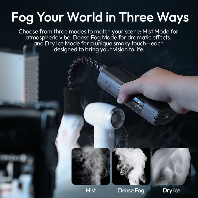 Ulanzi FM02 Electric Fog Machine FILMOG X 3 Modes Mist Dense Fog Dry Ice with Type-C Charging Portraits Shots Food Photography