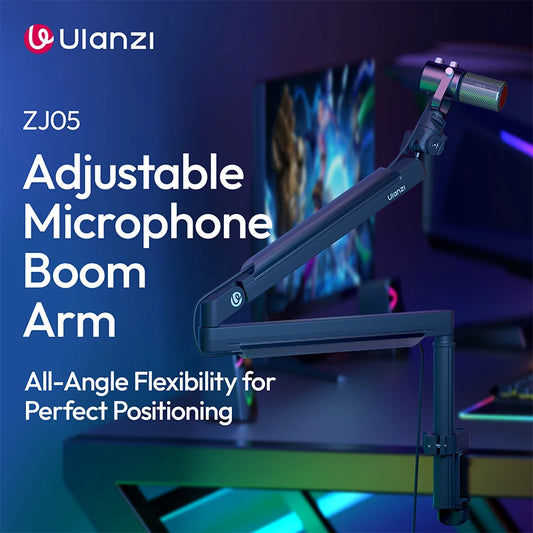Ulanzi ZJ05 – Brazo Boom Ajustable para Micrófono, Cámara o Smartphone (Carga 1.5KG + Rótula 360°)