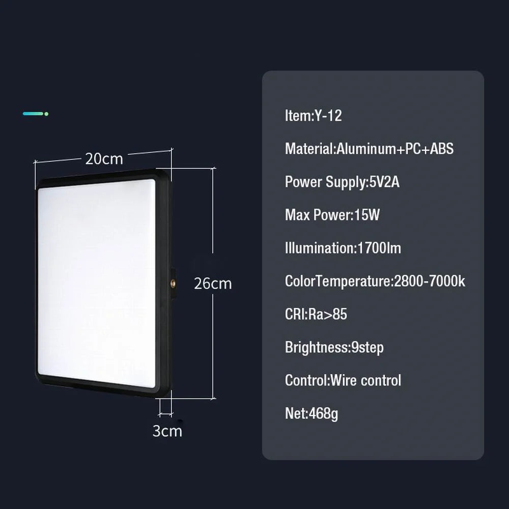 High Power 352 Led Video Light 2800K-7000K Panel Light Studio Fill Lamp Photography Lighting Photo w Light Stand for Live Stream