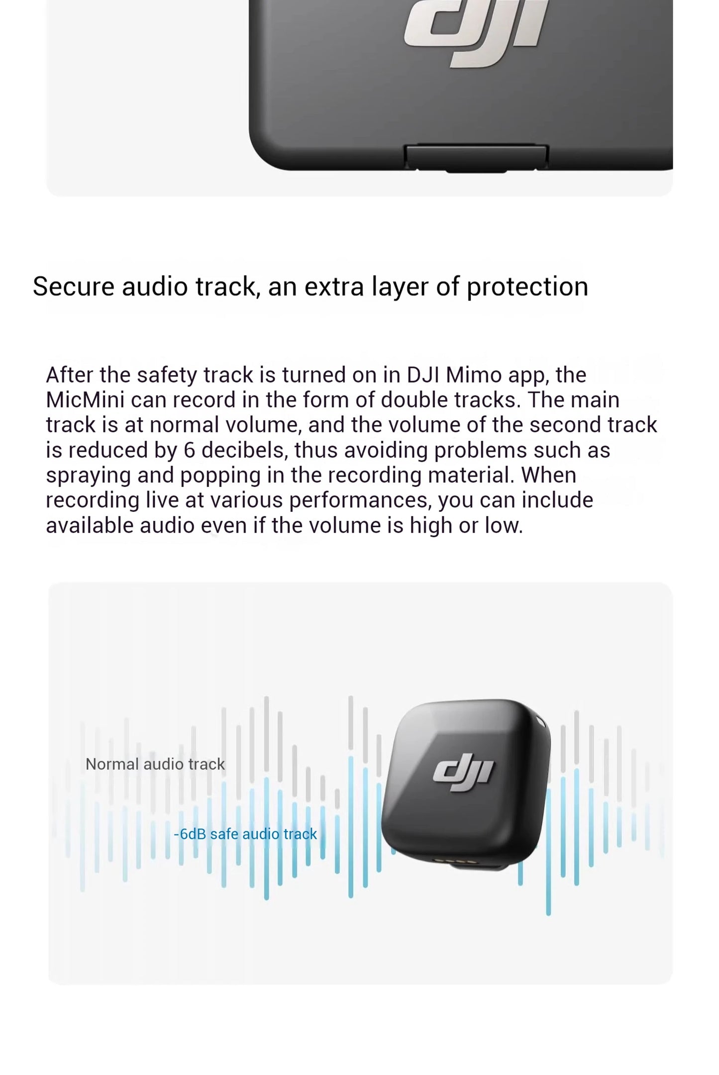 DJI Mic Mini (2TX + 1RX con Estuche de Carga) – 48h de Operación + Cancelación de Ruido Activa