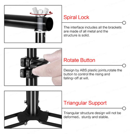 Photography Photo Studio Softbox Lighting Kit With 2.6x3M Background Frame 3pcs Backdrops Tripod Stand Reflector Board 4Umbrella