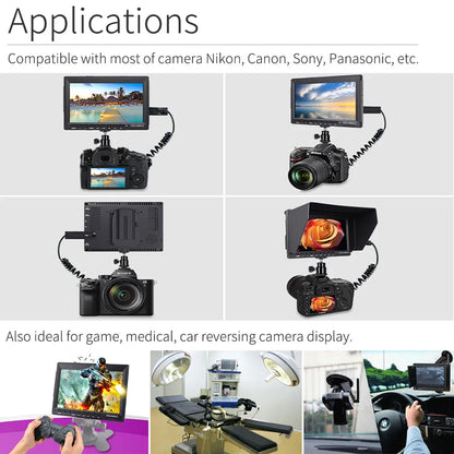 7 Inch Field Monitor HDMI Camera DSLR LCD IPS HD 1280x800 Video Assist External for Nikon Sony Canon Camera Gimbal FW759