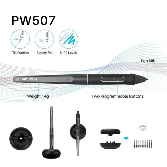 Kamvas Pro 13 Inch Computer Accessory Pc 8192 Levels Pen Pressure Huion Digital Pen Lcd Graphics Tablet Drawing Monitor