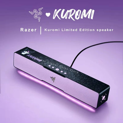 Razer x Sanrio Kuromi — Barra de Sonido Gamer Compacta con Chroma RGB, Bluetooth 5.0, Mic Integrado (2.0) para PC/Laptop/Smartphone/Tablet