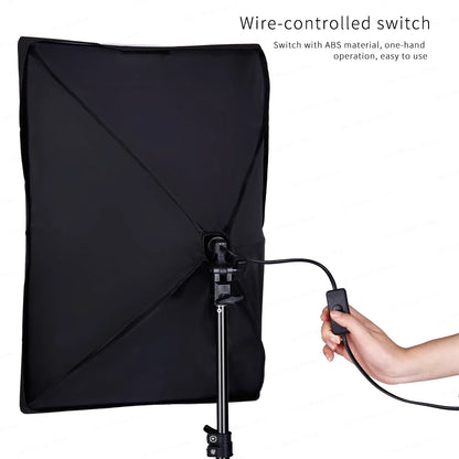 Photography Photo Studio Softbox Lighting Kit With 2.6x3M Background Frame 3pcs Backdrops Tripod Stand Reflector Board 4Umbrella