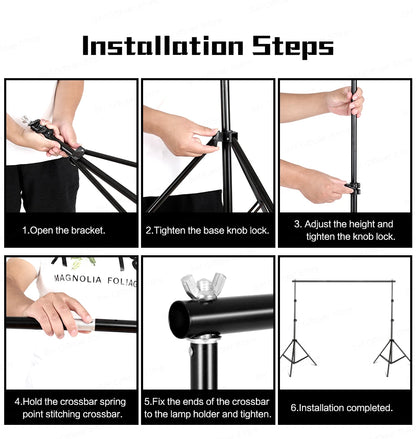 Photography Photo Studio Softbox Lighting Kit With 2.6x3M Background Frame 3pcs Backdrops Tripod Stand Reflector Board 4Umbrella