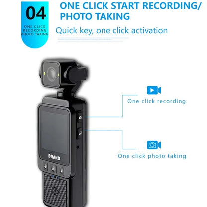 DV01 Ultra HD Portable Camera Built-in Flash Front 1.6-inch LCD Rear Screens Video 180° Screen Rotation Waterproof Recorder