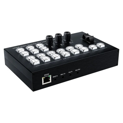 Multi Camera 4 Channel HDMI Video Mixer Switcher Video Capture 1080p60 Live Streaming PGM Seamless Switch Output 6 Pictures PVW