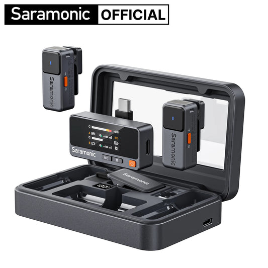 Saramonic Air – Micrófono Lavalier Inalámbrico con Cancelación de Ruido (300m, 24bit) para iPhone 15/16, Android y Cámaras