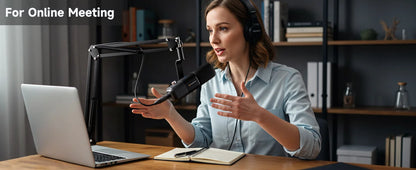 NearStream USB/XLR Mic Set – Micrófono Dinámico Profesional con Brazo Boom para Podcast, Gaming y Streaming