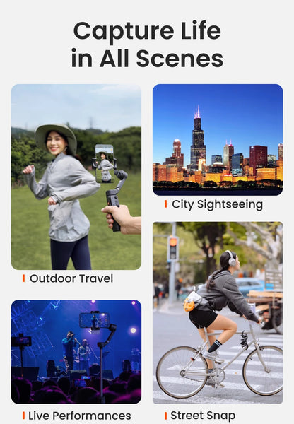 Hohem iSteady X3 SE 3-Axi Gimbal Stabilizer with Remote Control and Foldable Phone Stabilizer for iPhone/Samsung/Xiaomi/HuaWeii