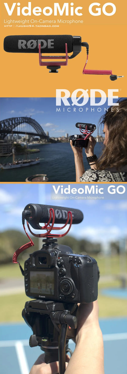 Rode VideoMic GO – Micrófono Shotgun Hipercardioide para Cámaras DSLR Canon, Nikon y Sony