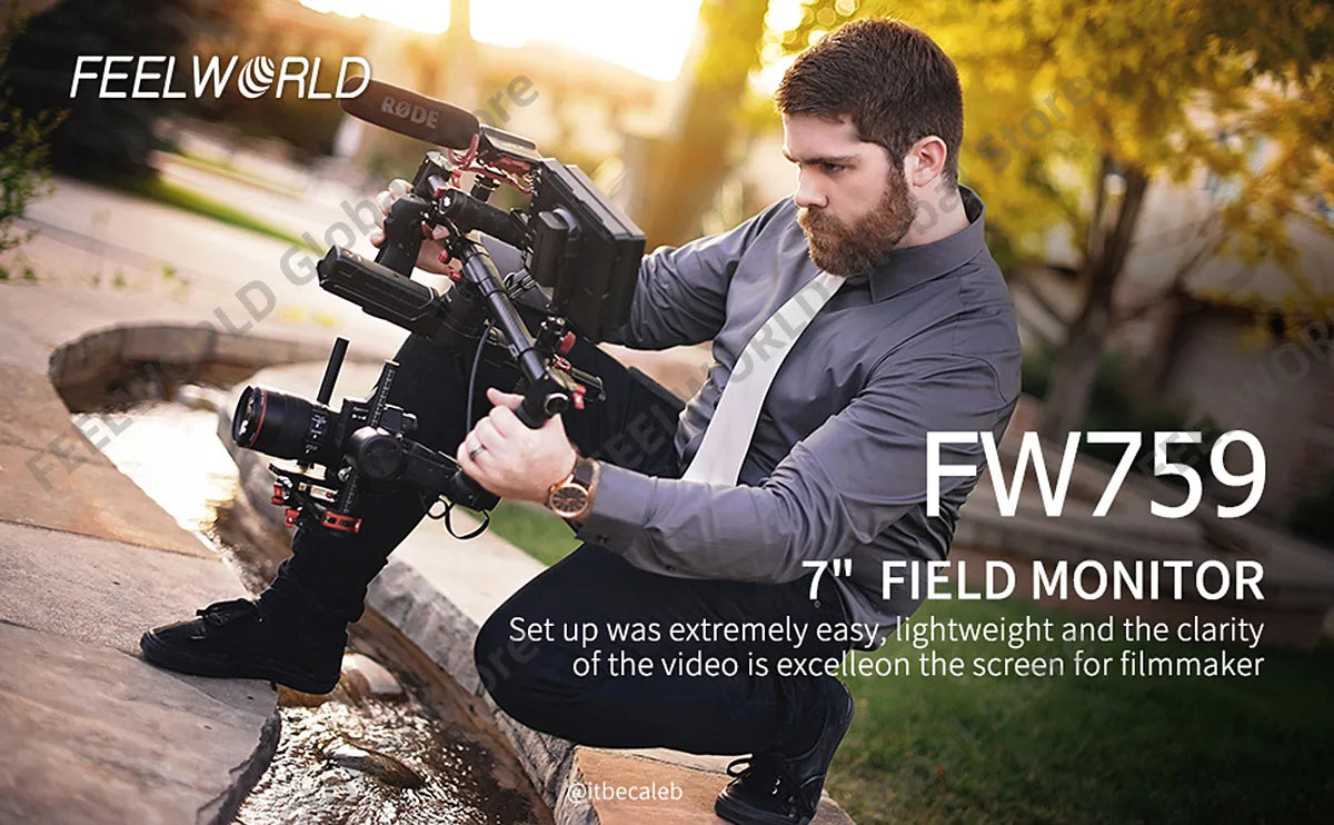 7 Inch Field Monitor HDMI Camera DSLR LCD IPS HD 1280x800 Video Assist External for Nikon Sony Canon Camera Gimbal FW759