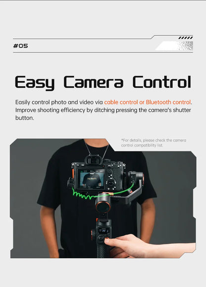 Hohem iSteady MT2 Handheld Gimbal Stabilizer Selfie Stick Extension Rod with AI Magnetic Fill Light Full Color Video Lighting