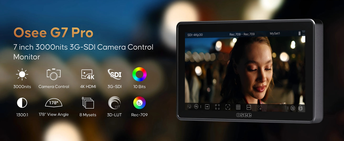 Osee G7 Pro 7 Inch Camera Control Touchscreen Field Monitor